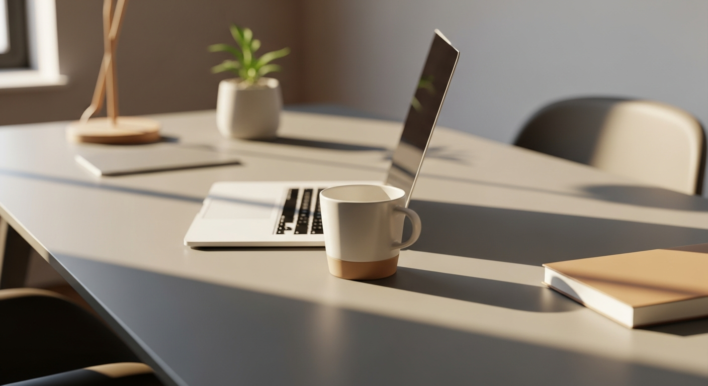 Minimalist professional desk setup